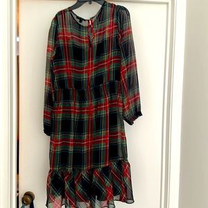 J Crew Christmas Plaid dress.